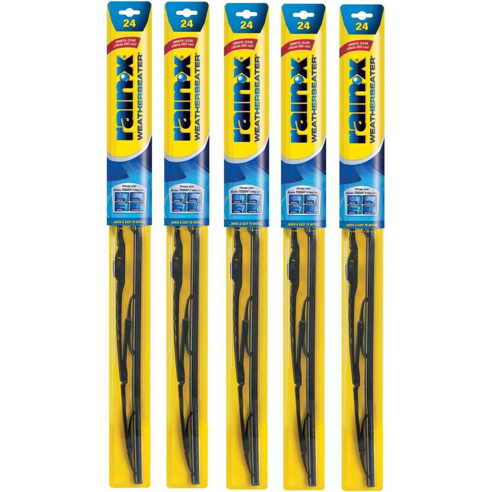 Rain-X RX30220-5PK Weatherbeater Wiper Blade – 20″ Windshield Wipers (Pack Of 5), Automotive Replacement Windshield Wiper Blades That Meet Or Exceed OEM Quality And Durability Standards(24-Inches)