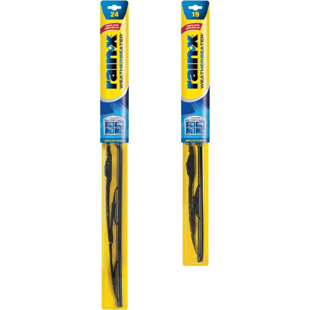 Rain-X 820146 WeatherBeater Wiper Blades, 24″ and 20″ Windshield Wipers (Pack of 2), Automotive Replacement Windshield Wiper Blades That Meet Or Exceed OEM Quality And Durability Standards(24″ and 19″)