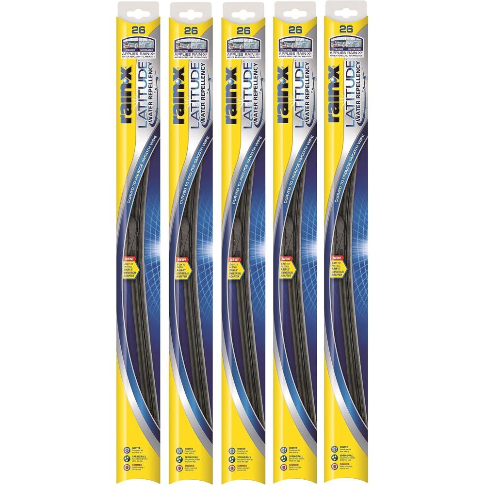 Rain-X 5079282-2-5PK Latitude 2-IN-1 Water Repellency Wiper Blade, 28″ (Pack of 5)