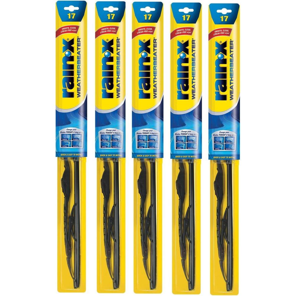 Rain-X RX30220-5PK Weatherbeater Wiper Blade – 20″ Windshield Wipers (Pack Of 5), Automotive Replacement Windshield Wiper Blades That Meet Or Exceed OEM Quality And Durability Standards(17-Inches)