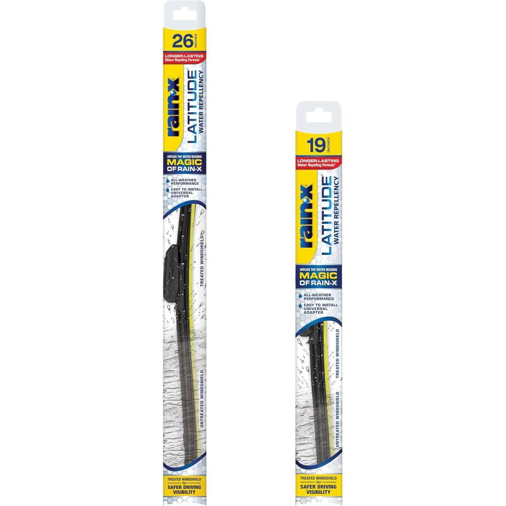 Rain-X 810161 Repellency Water Repellent Wiper Blades, 26″ & 18″ Windshield Wipers, All Weather Streak-Free for Enhanced Visibility w/ Water Repellency Formula(26″ and 19″)