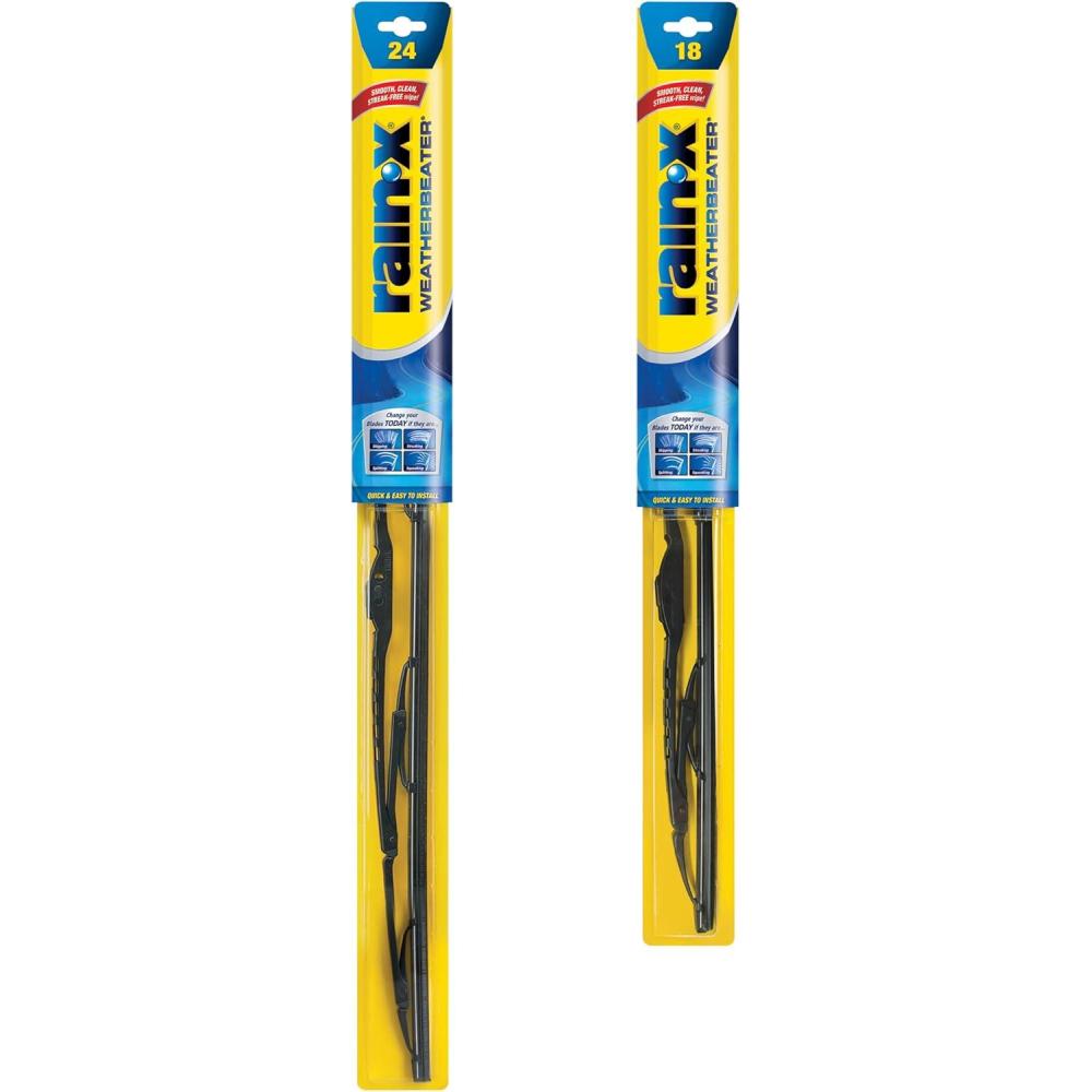 Rain-X 820146 WeatherBeater Wiper Blades, 24″ and 20″ Windshield Wipers (Pack of 2), Automotive Replacement Windshield Wiper Blades That Meet Or Exceed OEM Quality And Durability Standards(24″ and 18″)