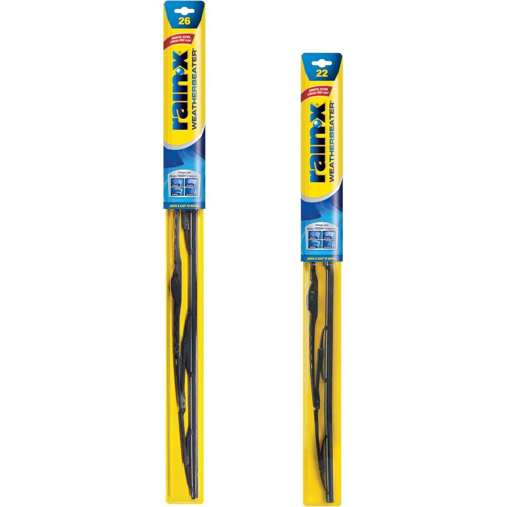 Rain-X 820146 WeatherBeater Wiper Blades, 24″ and 20″ Windshield Wipers (Pack of 2), Automotive Replacement Windshield Wiper Blades That Meet Or Exceed OEM Quality And Durability Standards(26″ and 22″)
