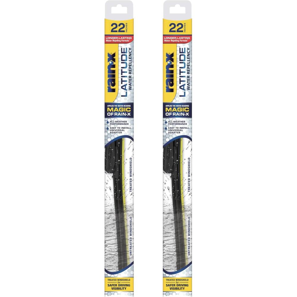 Rain-X 810161 Repellency Water Repellent Wiper Blades, 26″ & 18″ Windshield Wipers, All Weather Streak-Free for Enhanced Visibility w/ Water Repellency Formula(22″ and 22″)