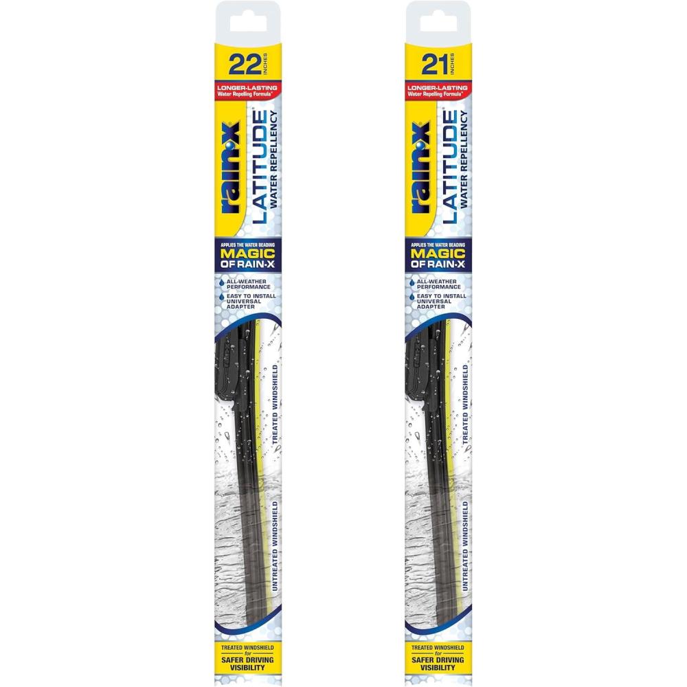 Rain-X 810161 Repellency Water Repellent Wiper Blades, 26″ & 18″ Windshield Wipers, All Weather Streak-Free for Enhanced Visibility w/ Water Repellency Formula(22″ and 21″)