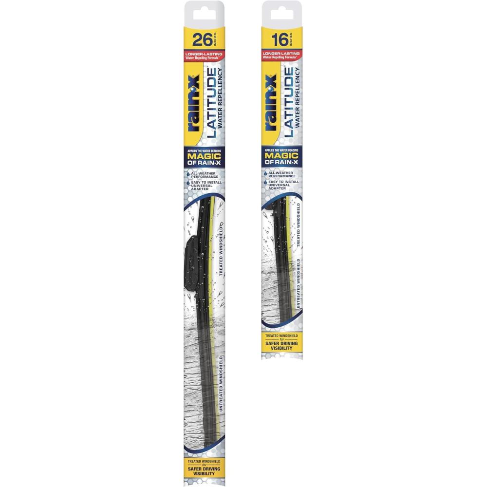 Rain-X 810161 Repellency Water Repellent Wiper Blades, 26″ & 18″ Windshield Wipers, All Weather Streak-Free for Enhanced Visibility w/ Water Repellency Formula(26″ and 16″)