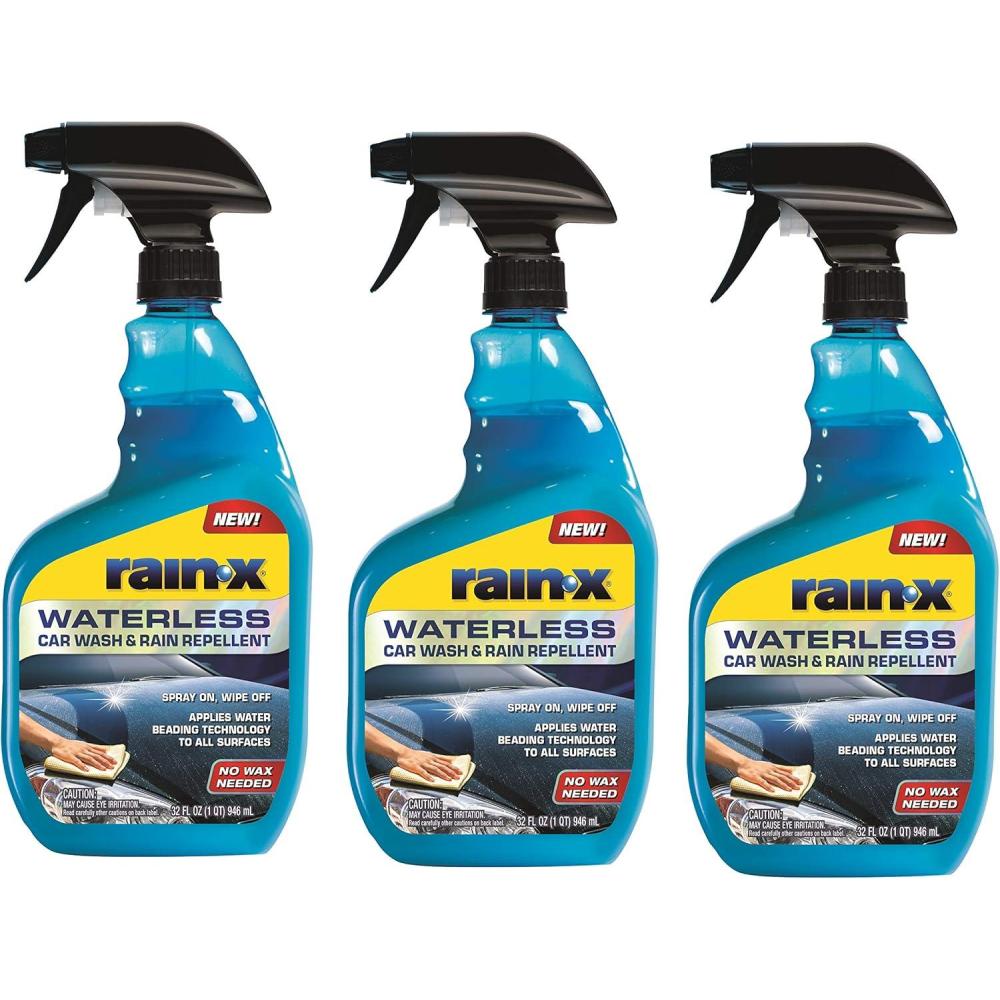 Rain-X 620100-3PK Waterless Car Wash & Rain Repellent, 23 oz. (Pack of 3)(3-Pack)