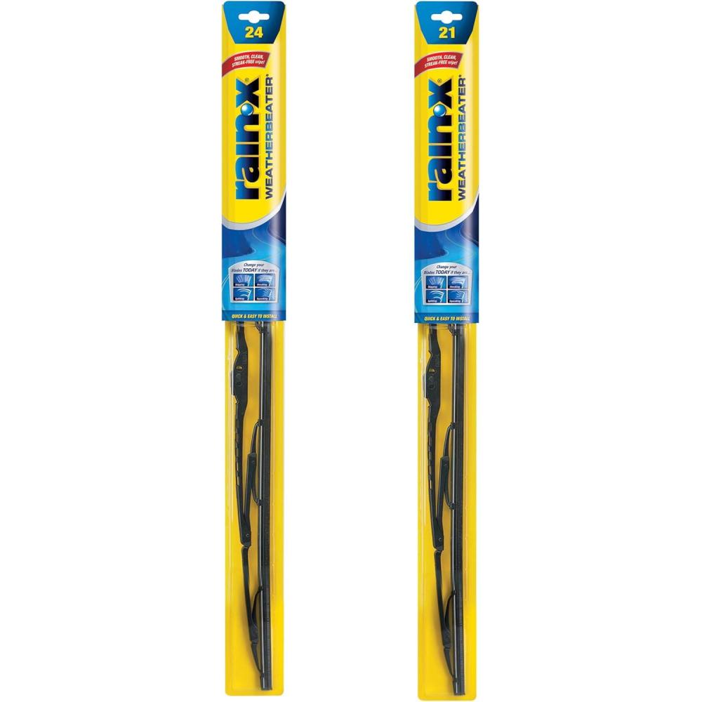Rain-X 820146 WeatherBeater Wiper Blades, 24″ and 20″ Windshield Wipers (Pack of 2), Automotive Replacement Windshield Wiper Blades That Meet Or Exceed OEM Quality And Durability Standards(24″ and 21″)