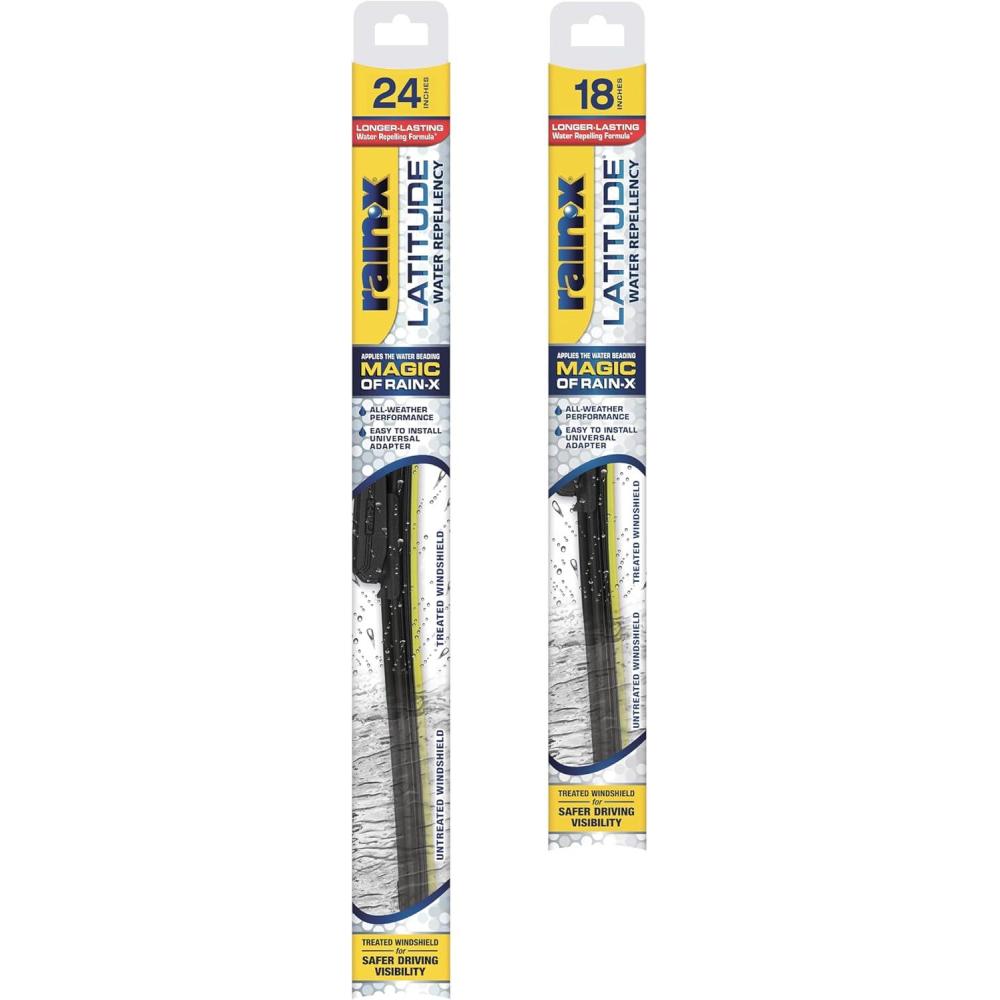 Rain-X 810161 Repellency Water Repellent Wiper Blades, 26″ & 18″ Windshield Wipers, All Weather Streak-Free for Enhanced Visibility w/ Water Repellency Formula(24″ and 18″)