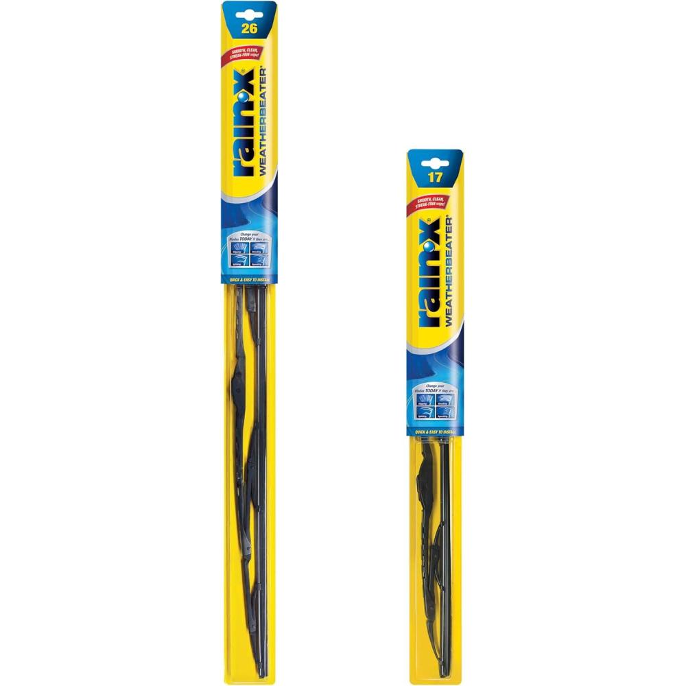Rain-X 820146 WeatherBeater Wiper Blades, 24″ and 20″ Windshield Wipers (Pack of 2), Automotive Replacement Windshield Wiper Blades That Meet Or Exceed OEM Quality And Durability Standards(26″ and 17″)