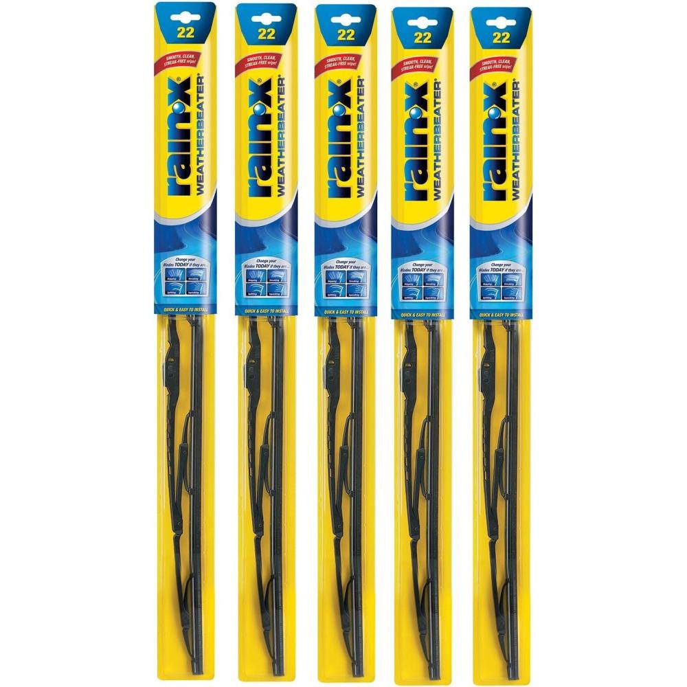 Rain-X RX30220-5PK Weatherbeater Wiper Blade – 20″ Windshield Wipers (Pack Of 5), Automotive Replacement Windshield Wiper Blades That Meet Or Exceed OEM Quality And Durability Standards(22-Inches)