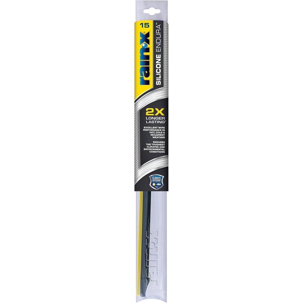 Rain-X 830122 Silicone Endura Wiper Blades, 22 Inch Windshield Wipers (Pack of 1), Automotive Replacement Windshield Wiper Blades With Two Times Longer-Lasting Resilient Silicone Rubber Squeegee(15″)
