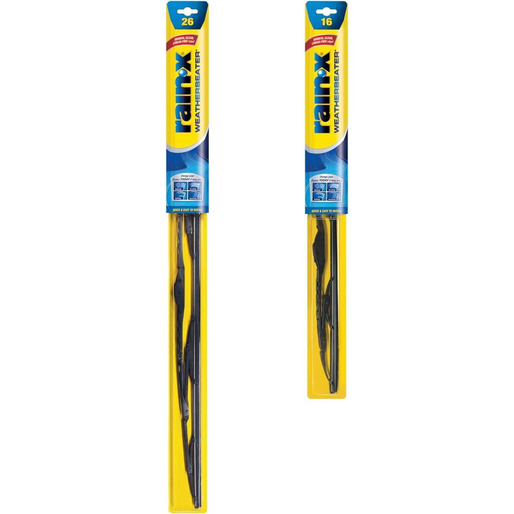 Rain-X 820146 WeatherBeater Wiper Blades, 24″ and 20″ Windshield Wipers (Pack of 2), Automotive Replacement Windshield Wiper Blades That Meet Or Exceed OEM Quality And Durability Standards(26″ and 16″)