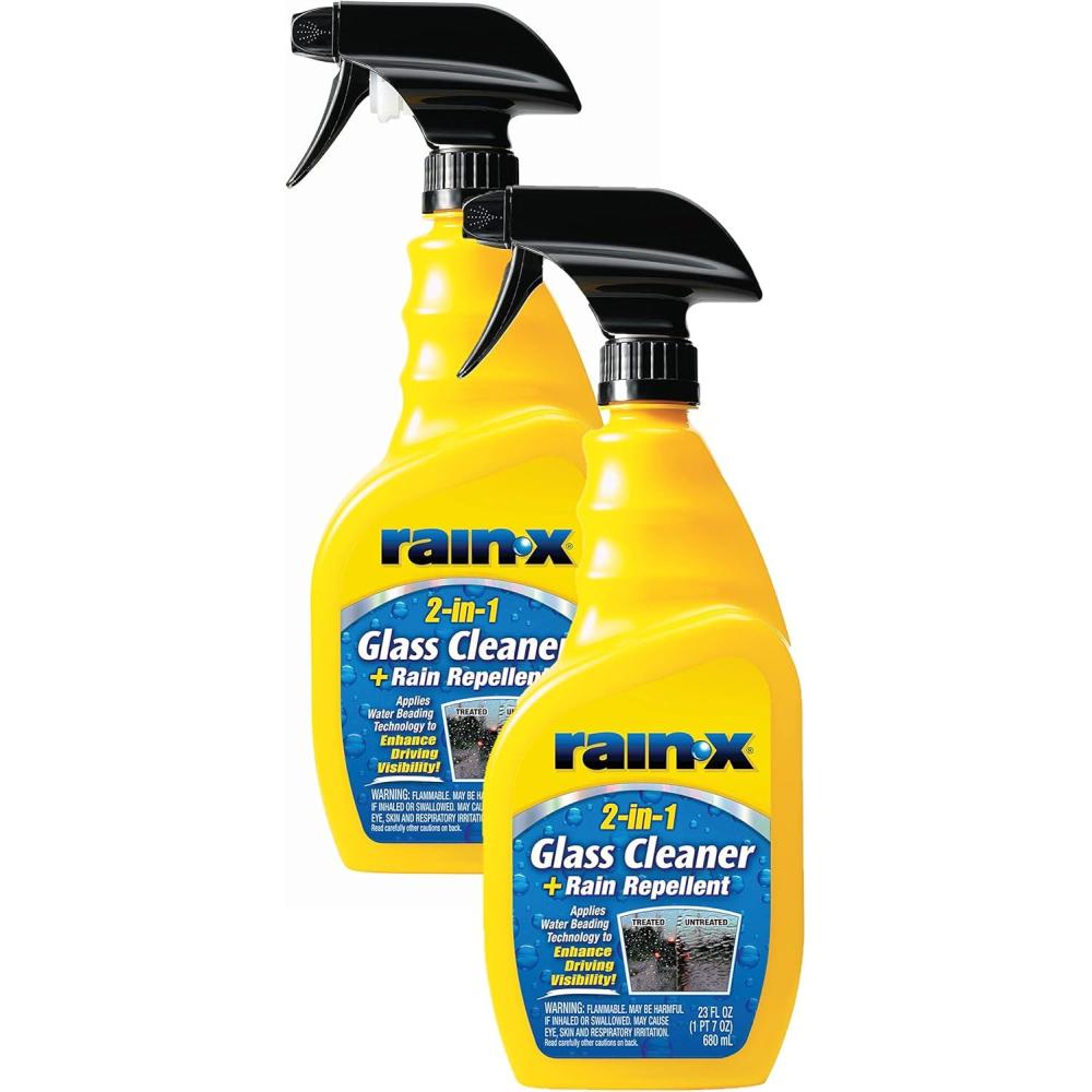 Rain-X 5071268-4PK Glass Cleaner + Rain Repellent, 23 oz. (Pack of 4)(Trigger Bottle)