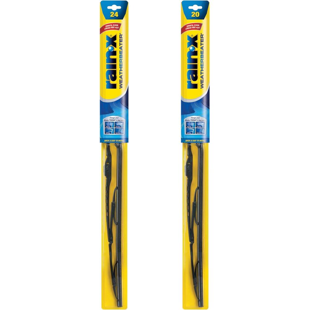 Rain-X 820146 WeatherBeater Wiper Blades, 24″ and 20″ Windshield Wipers (Pack of 2), Automotive Replacement Windshield Wiper Blades That Meet Or Exceed OEM Quality And Durability Standards(24″ and 20″)