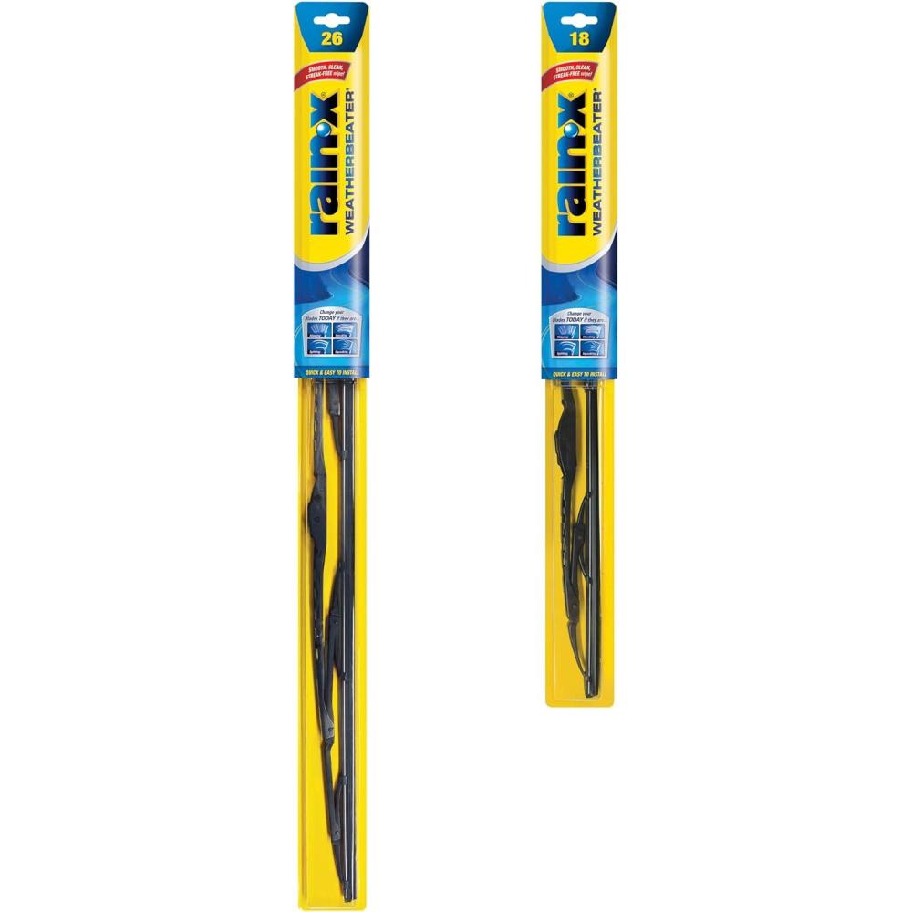 Rain-X 820146 WeatherBeater Wiper Blades, 24″ and 20″ Windshield Wipers (Pack of 2), Automotive Replacement Windshield Wiper Blades That Meet Or Exceed OEM Quality And Durability Standards(26″ and 18″)
