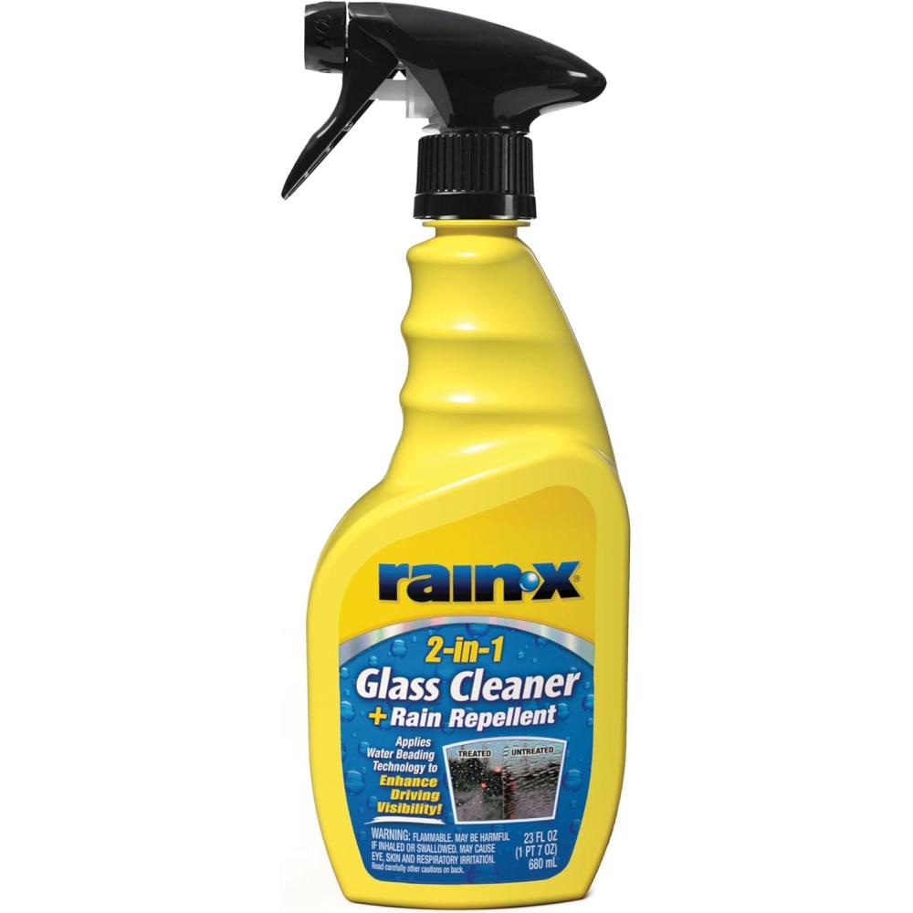 Rain-X 5071268 2-in-1 Glass Cleaner and Rain Repellant, 23 oz. (Pack of 1) – Provides a Streak-Free Clean for Automotive Glass While Preventing Sleet, Snow, Ice, and Road Spray Build Up