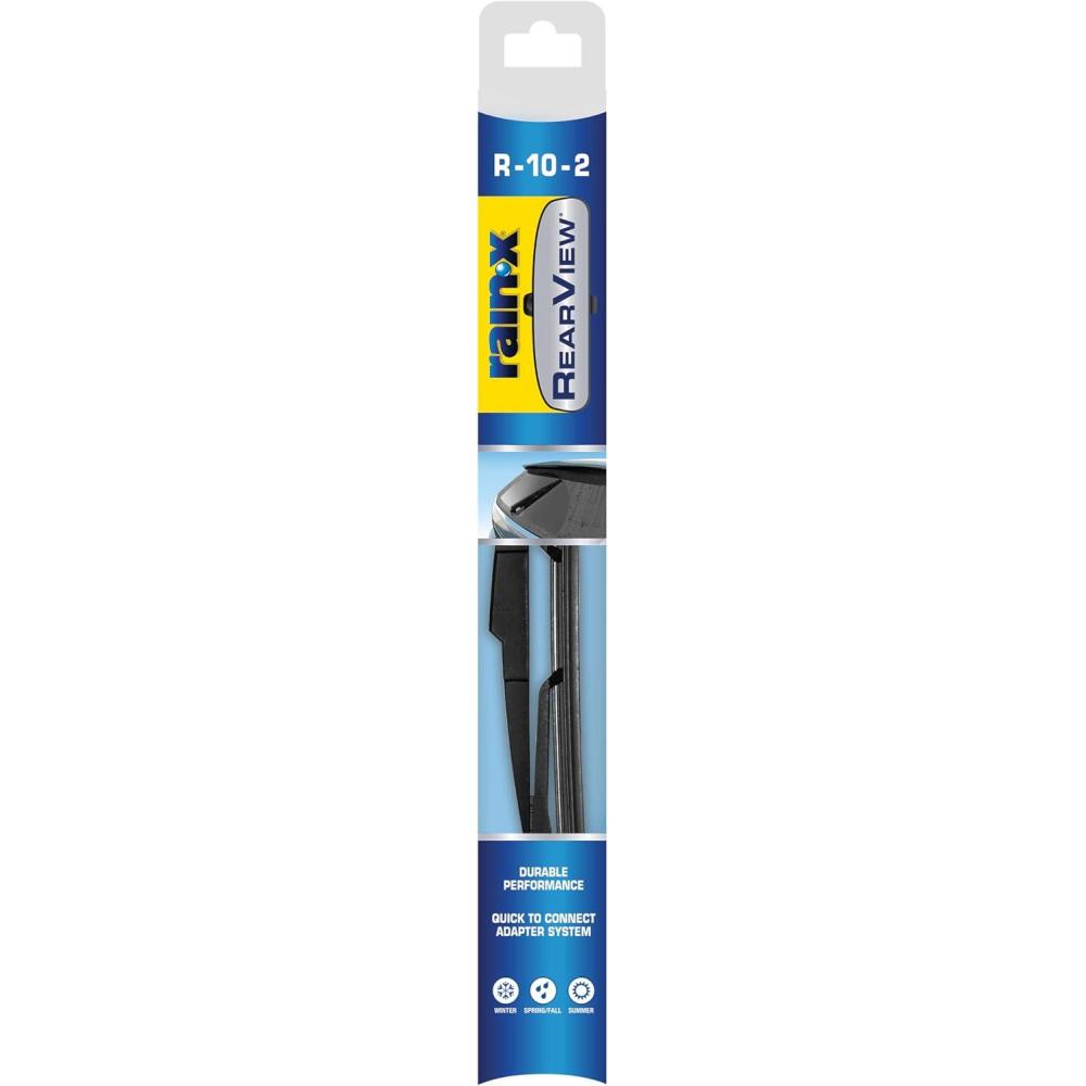 Rain-X 850019 RearView 10-1 Rear Wiper Blade, 10 Inch Conventional Rear Wiper Blade, Fits J-Hook (Pack Of 1), Automotive Replacement Wiper Blades That Meet Or Exceed OEM Quality And Design Standards(Composite)