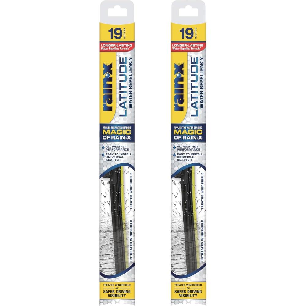 Rain-X 810161 Repellency Water Repellent Wiper Blades, 26″ & 18″ Windshield Wipers, All Weather Streak-Free for Enhanced Visibility w/ Water Repellency Formula(19″ and 19″)