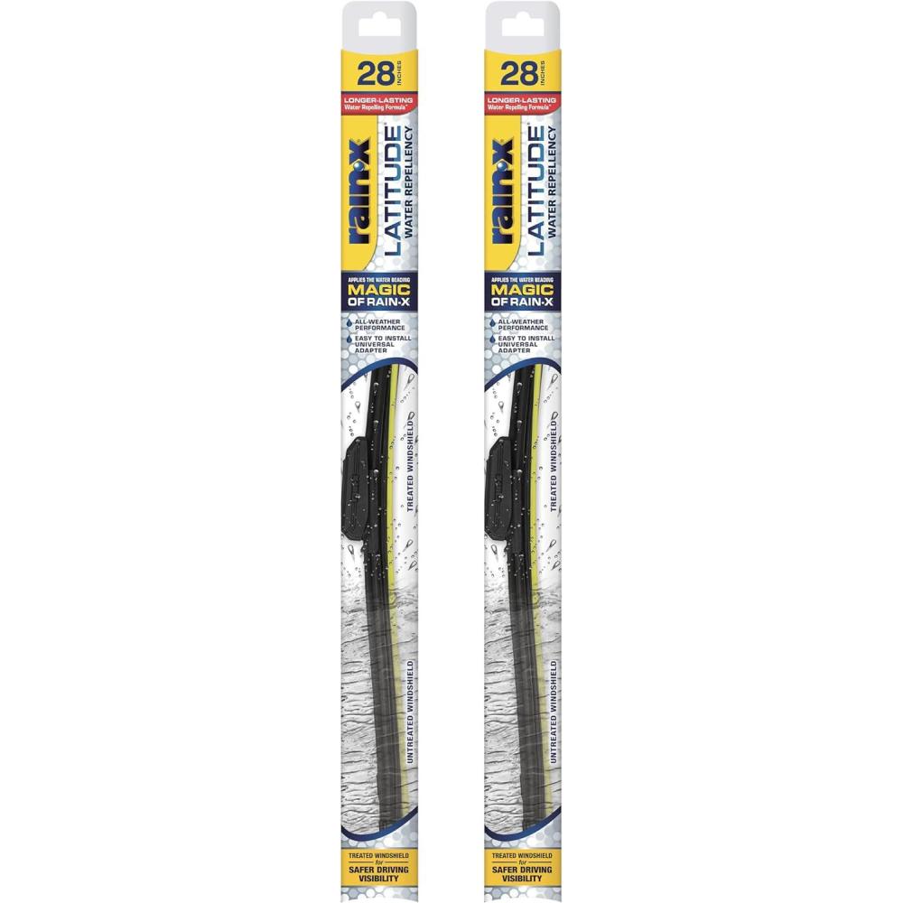 Rain-X 810161 Repellency Water Repellent Wiper Blades, 26″ & 18″ Windshield Wipers, All Weather Streak-Free for Enhanced Visibility w/ Water Repellency Formula(28″ and 28″)