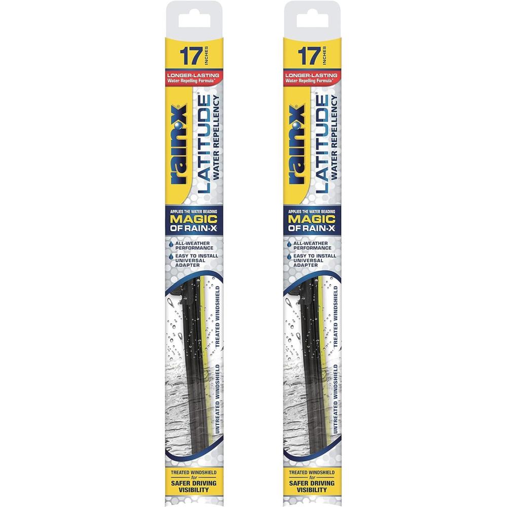 Rain-X 810161 Repellency Water Repellent Wiper Blades, 26″ & 18″ Windshield Wipers, All Weather Streak-Free for Enhanced Visibility w/ Water Repellency Formula(17″ and 17″)