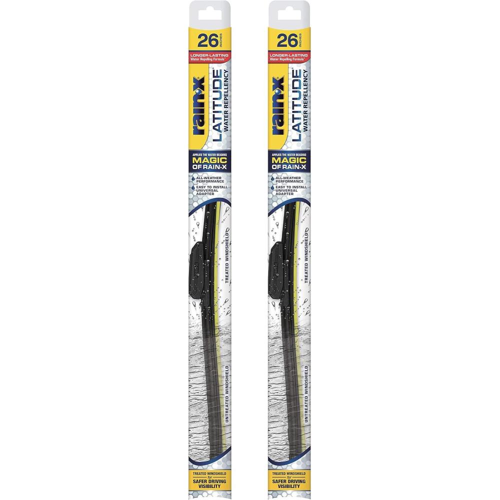 Rain-X 810161 Repellency Water Repellent Wiper Blades, 26″ & 18″ Windshield Wipers, All Weather Streak-Free for Enhanced Visibility w/ Water Repellency Formula(26″ and 26″)