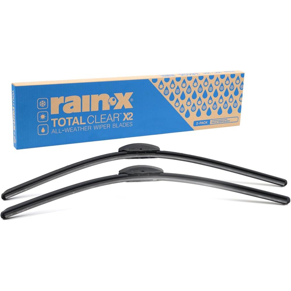 Rain-X 810330 Total Clear Beam Wiper Blades 26″ & 16″ Windshield Wipers for All-Weather Performance, Rubber Squeegee for Smooth Clean Wipe & Quiet Operation – 2 Pack Value(Total Clear)