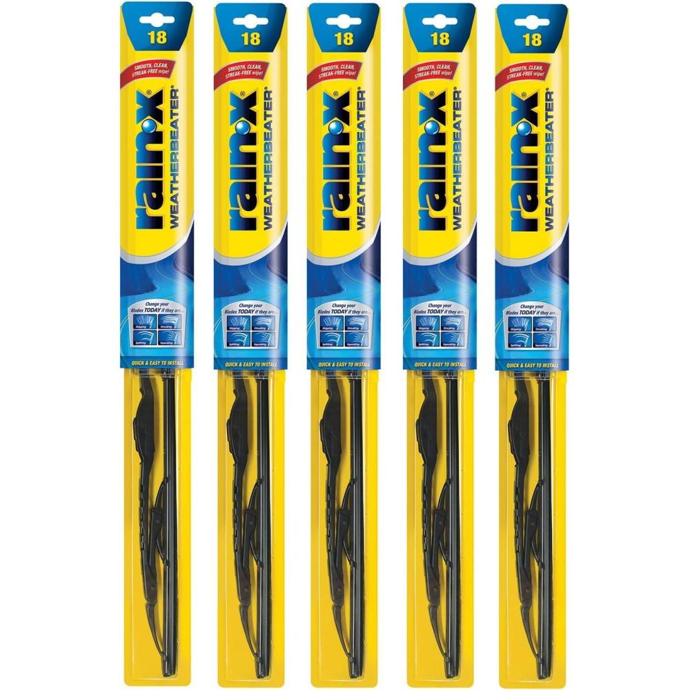 Rain-X RX30220-5PK Weatherbeater Wiper Blade – 20″ Windshield Wipers (Pack Of 5), Automotive Replacement Windshield Wiper Blades That Meet Or Exceed OEM Quality And Durability Standards(18-Inches)