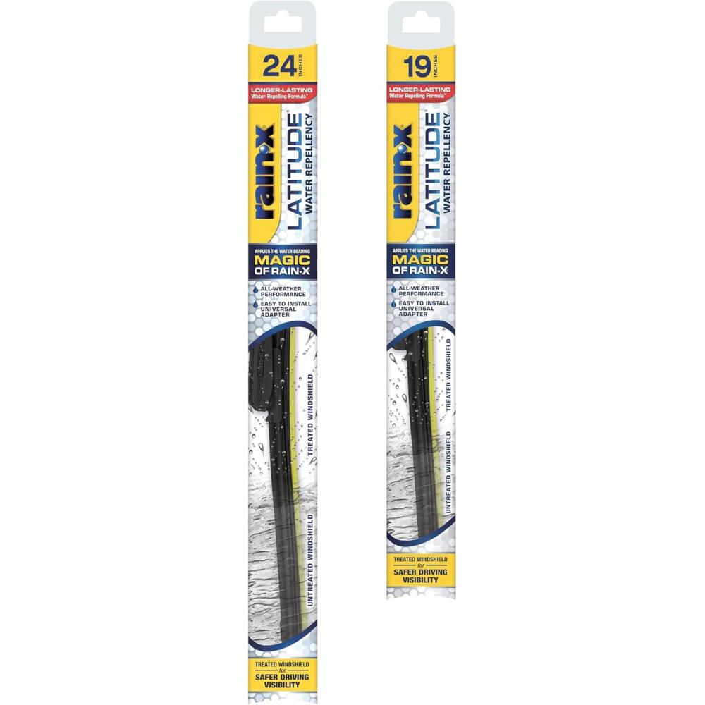Rain-X 810161 Repellency Water Repellent Wiper Blades, 26″ & 18″ Windshield Wipers, All Weather Streak-Free for Enhanced Visibility w/ Water Repellency Formula(24″ and 19″)