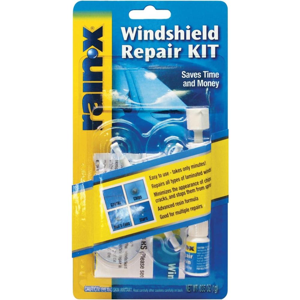 Rain-X 600001 Windshield Repair Kit – Quick and Easy Durable Resin Based Windshield Repair Kit for Chips and Cracks, Good for Round Damage Below 1″ in Diameter and Cracks Smaller Than 12″ in Length