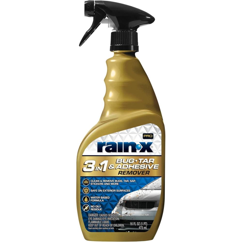 Rain-X Pro 620213 3-in-1 Bug, Tar and Adhesive Remover, 16oz – Premium Bug, Tar and Adhesive Remover to Help Clean and Remove Sticky Contaminants(New Version)