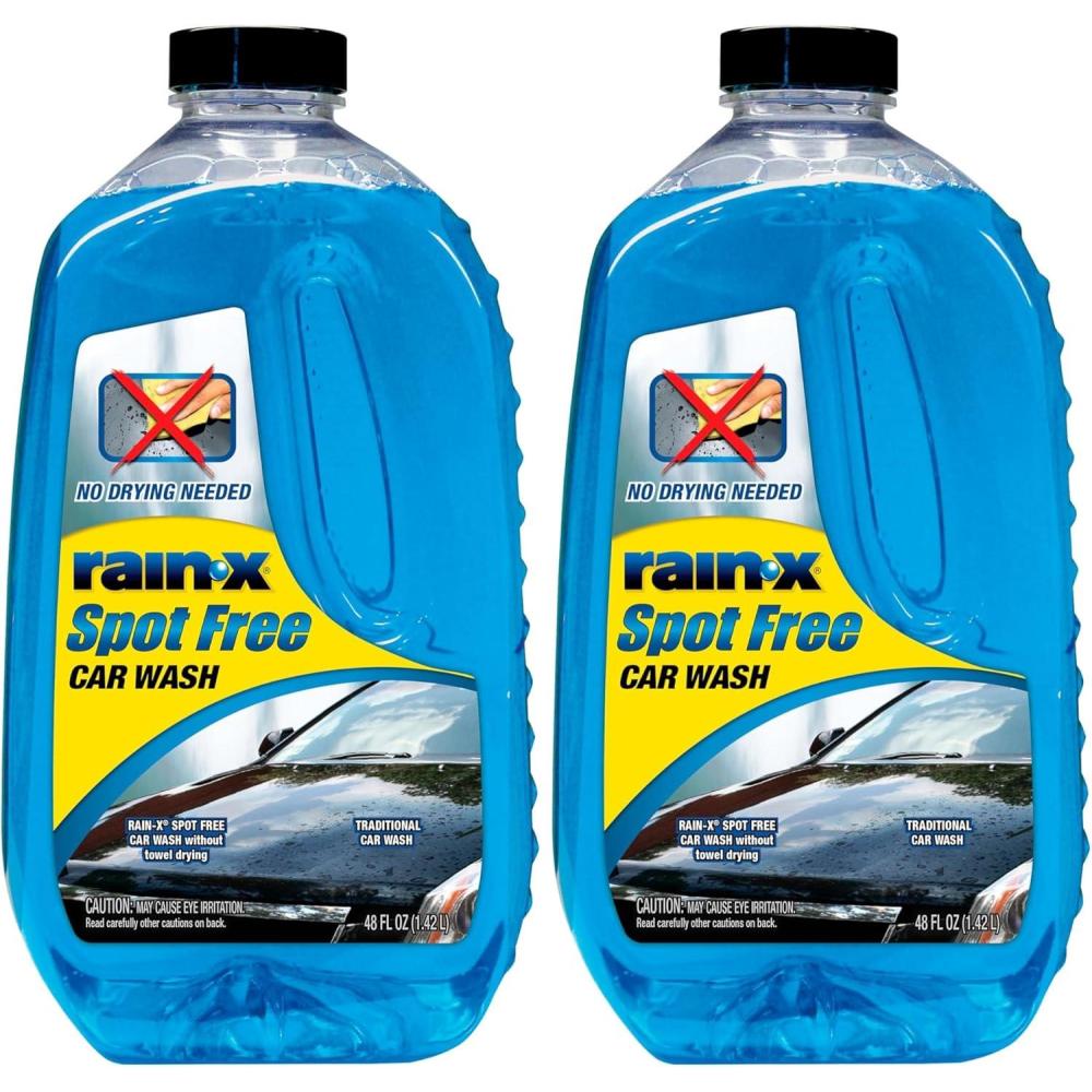 Rain-X 620073 – Car Wash Deep Cleaning, High Foam Soap Provides Spot Free Shine with No Towel Or Hand Drying Needed – Car soap for car cleaning and detailing 48 fl oz(48 Fl Oz (Pack of 2))