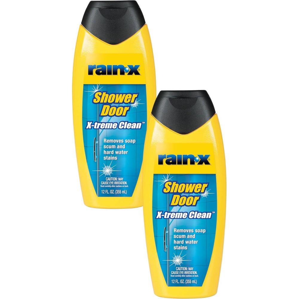 Rain-X 630544 X-Treme Clean Shower Door Cleaner, 12 Fl. Oz, Formulated To Glass Doors – Removes Soap Scum, Dirt, Hard Water Build-up, Calcium, Lime & Rust Stains (Pack of 2)(12 Fl Oz. (Pack of 2))
